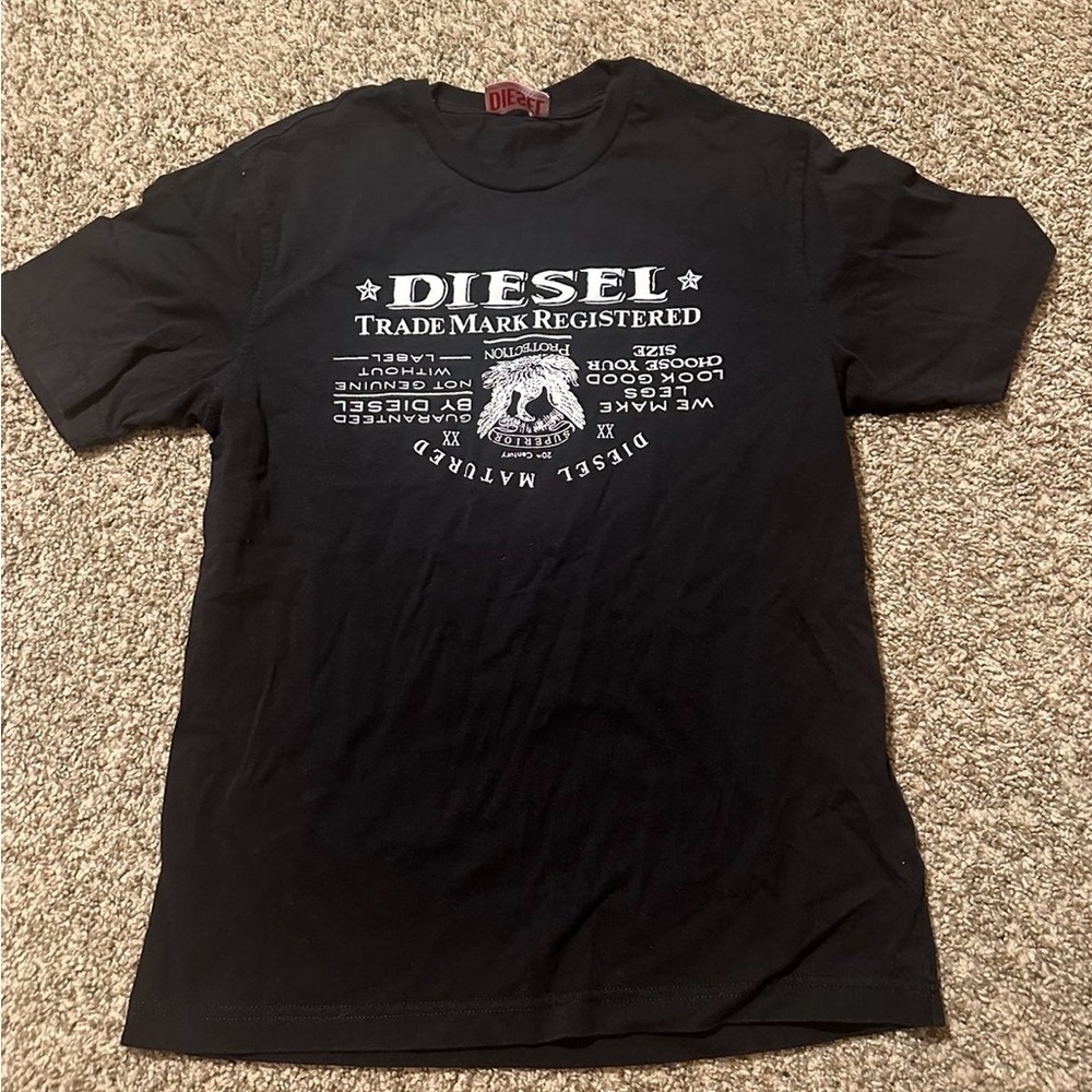 Diesel Charcoal Graphic Tee for Men